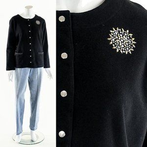 Rhinestone Snowflake Christmas Cardigan